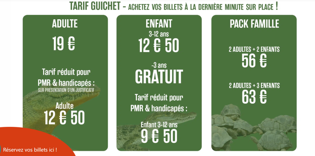 Ferme au crocodile tarifs