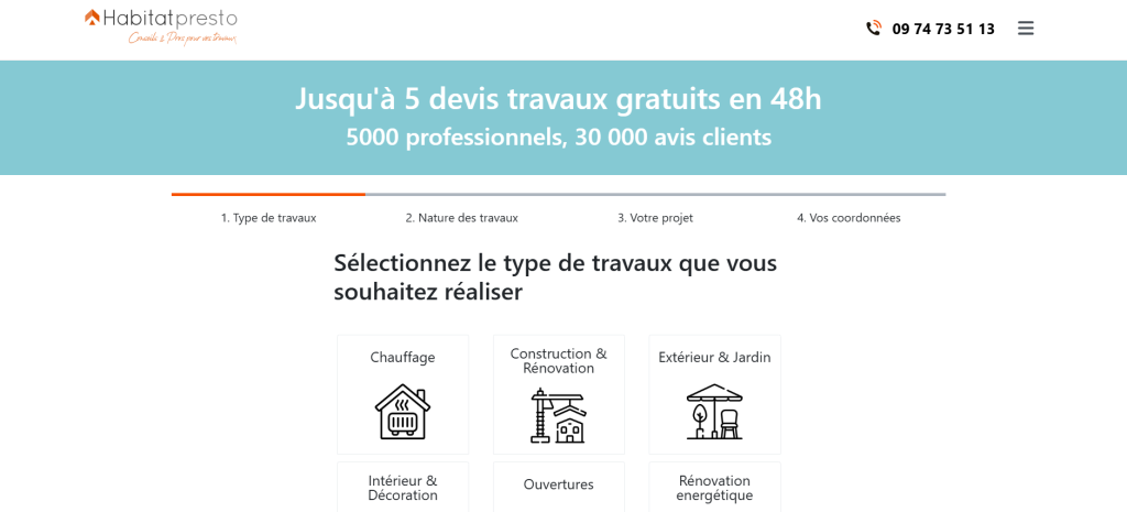 Devis travaux HabitatPresto