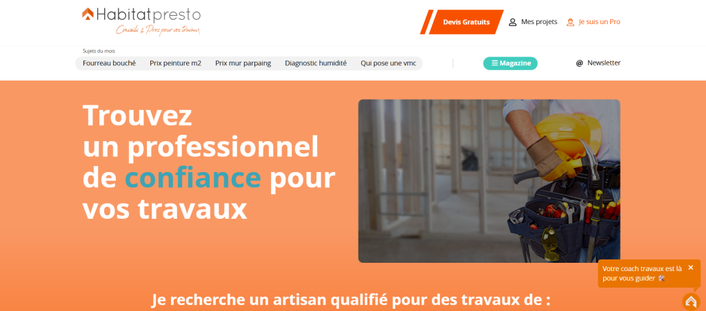 Devis travaux HabitatPresto