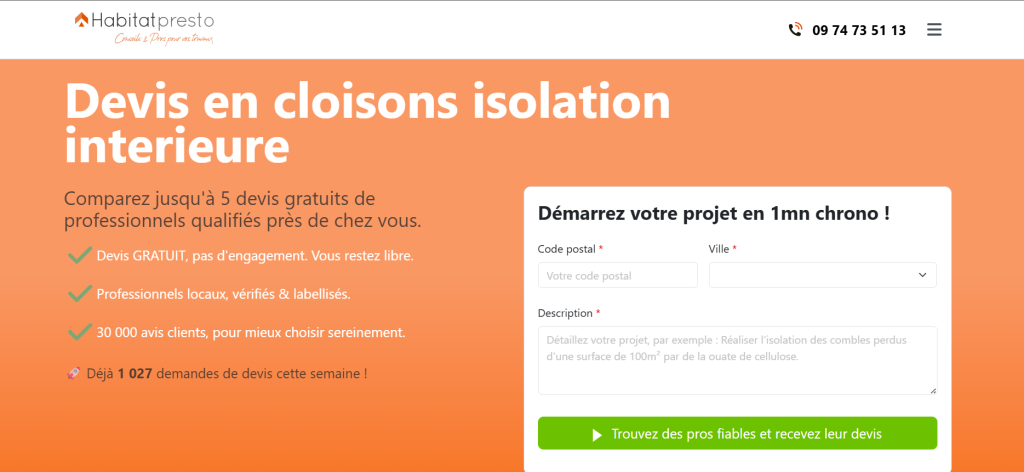 Devis travaux HabitatPresto