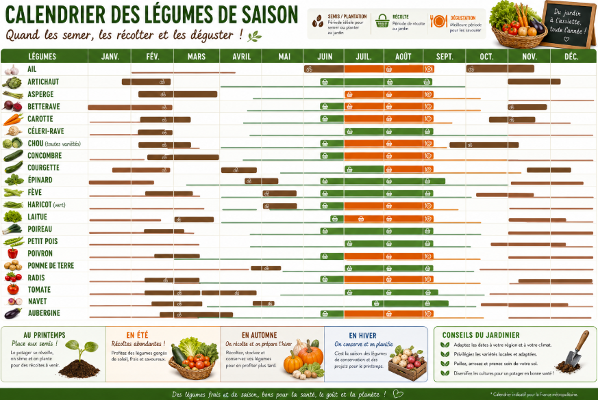 Le calendrier des légumes de saison