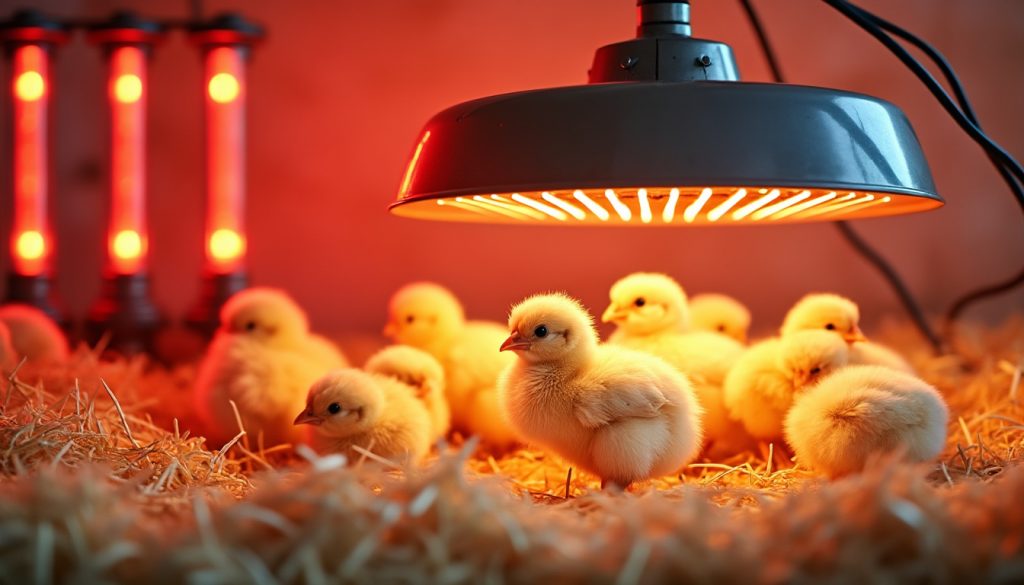 Lampe chauffante pour poussins : puissance et installation